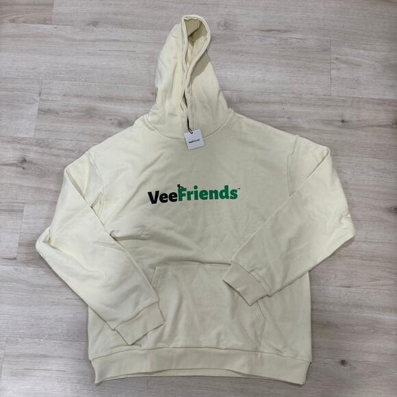 NWT Gary Vee VeeFriends Logo Classic Hoodie Cream Pullover Jacket Size XL - Picture 1 of 5